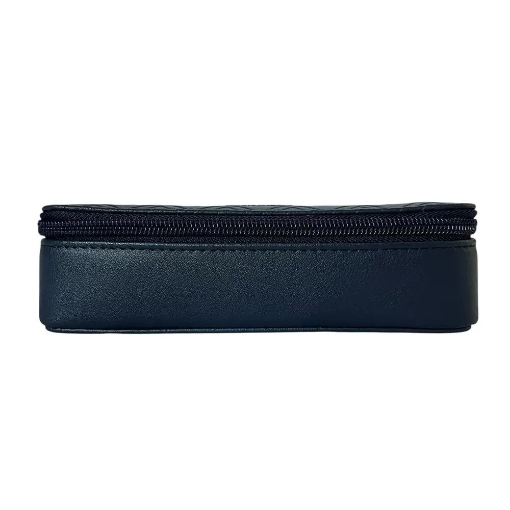 Missoni x Delta One Navy Blue Zigzag Faux Leather Zip Toiletry Cosmetic Case